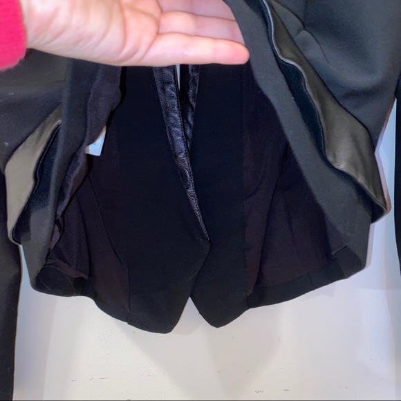 Tracy Reese black 100% lamb leather blazer sz 10 - Picture 10 of 13